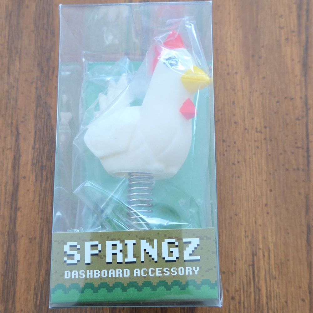 White Chicken Spring Dashboard Accessory - Picture 3 of 3